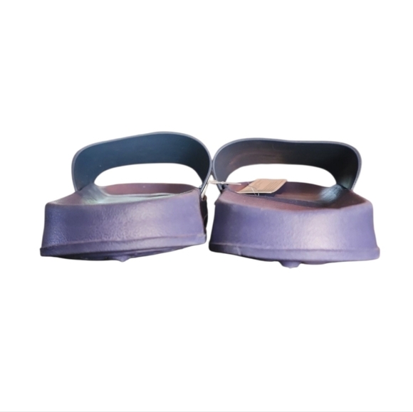 NEW Men's Akademiks Striped Logo Navy Blue & White Slides Slippers Size 11 (44) - Picture 7 of 9